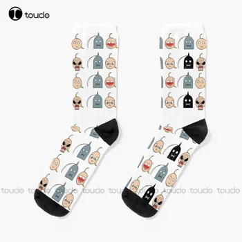 Ед и Ал - Чиби Изрази Чорапи Чорапи за момичета Персонализирани персонализирани унисекс възрастни тийнейджърски младежки чорапи 360 ° подарък за цифров печат 1