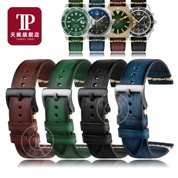 Ръчно изработена италианска кожена лента за часовници 20 22 24mm реколта каишка за часовник Panerai Omega IWCCitizen Casio SEIKO Гривна за часовници 1