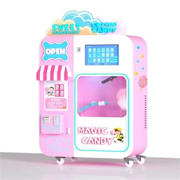 CE одобрение Пълна автоматична детска малка памучна захарна количка за правене на оборудване Детска площадка за пазаруване Прекрасен цвят бонбони захар вендинг машина 1