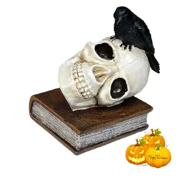 Череп фигурки скулптура страшно череп статуя фигурка за Хелоуин ръчно рисувани декорация инструмент за Хелоуин бар април глупак 1