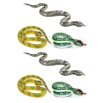 6PCS Надуваеми боа трудни играчки за фалшиви надуваеми змии за градински подпори за плашене на птици катерици 1