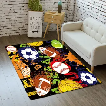 3D спалня килими футбол момчета играят килим килим за дома хол декор кухня мат родител-дете игри футбол етаж площ килим 1