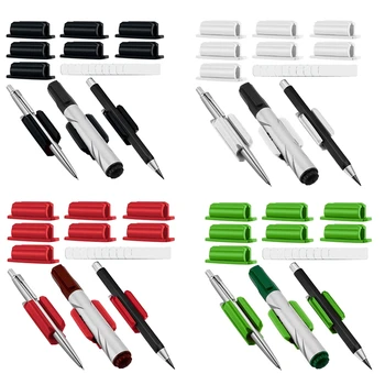 Комплект държачи за писалка от 10 самозалепващи силиконови държача за писалка за бюро и други повърхности с 10 допълнителни подложки за паста 1
