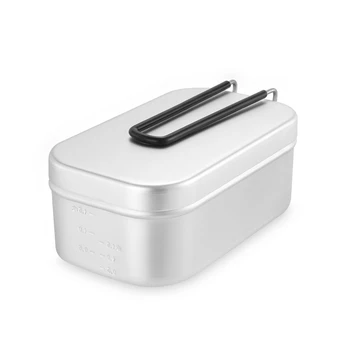 Алуминиева кутия за обяд Външно отопление Кутия за обяд Кутия за обяд за пътуване Кутия за обяд с капак и ръкавици Къмпинг комплект 1