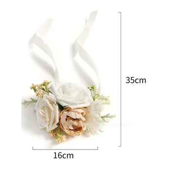 4Pcs роза китката цвете и корсаж бутониера комплект за сватба булка младоженец шаферка абитуриентски декор абитуриентски бал 1