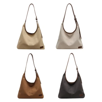 Модерна платнена чанта за жени Ретро вдъхновена чанта за рамо под мишниците с достатъчно място за съхранение 1