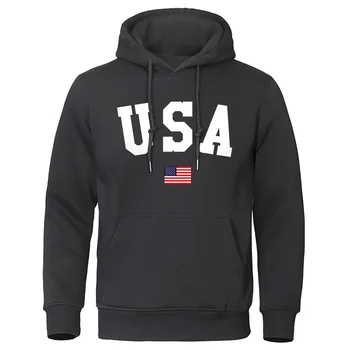 Столица САЩ и знаме на САЩ мъжки суитчър Япония аниме дрехи есен хлабав качулки мода джоб топли пуловери 1