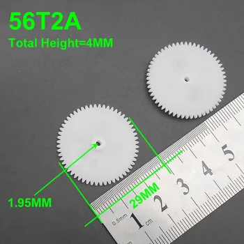 100PCS / LOT 0.5M 56T 2A пластмасова шпора предавка 0.5 модул T = 56 бленда: 2mm 1.95MM плътно прилепване 56 зъби 4MMX29MM зъбни колела NEW * FD477 1