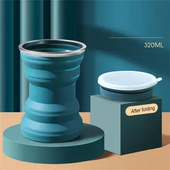 Creative ORIGIN CUP Преносима силиконова сгъваема чаша с капак Travel Wash Mouth Cup Топлоустойчива чаша за вода за лагер на открито 1