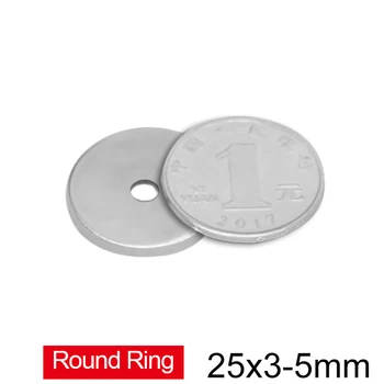  5 ~ 150PCS 25x3-5 mm мощен магнитен магнит 25 * 3 mm дупка 5mm постоянен неодимов магнит 25x3-5mm малък кръгъл пръстен магнит 25 * 3-5 1