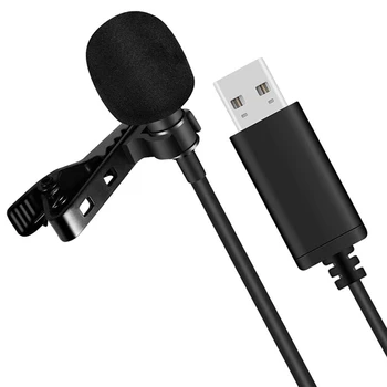 Универсален USB микрофон Lavalier микрофон клип-на компютърен микрофон Plug and Play Всепосочен микрофон 1