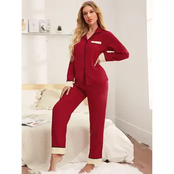 Комплект домакински облекла за дамска есенна и зимна жилетка пижама с дълъг ръкав може да се носи външно 1