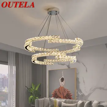 OUTELA Модерна кристална висулка лампа кръгли пръстени LED творчески тела полилей декор за хотел Living трапезария Ligh 1