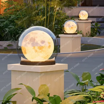 Слънчев стълб лампа Луната тревата лампа открит двор водоустойчив дизайн етаж лампа 1