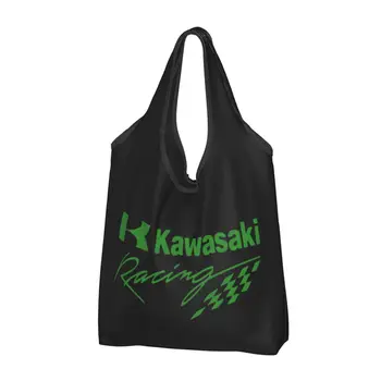 Мотоциклетни състезания-S-Team-S-Kawasakis Пазарски чанти за многократна употреба Еко чанти за хранителни стоки с голям капацитет Чанти за рециклиране Миеща се чанта 1