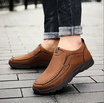 Ред Кафява марка дебело дъно черни външни обувки за безопасност работни обувки изкуствена кожа работни обувки ежедневни оксфордски обувки дантела нагоре обувки b224 / Обувки ~ Apotheekmeeusdeneve.be 11