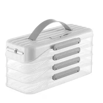 Кутия за кнедли Стифиране Кутия за кнедли с лъжица Прозрачни контейнери за съхранение на храни за кухненски хладилник кнедли мухъл 1