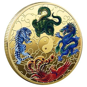 1Set Древни митични същества Късмет монета лотариен билет Scratcher Tool Lucky Charms Challenge монета злато 1