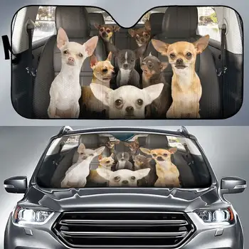 Chihuahua Auto Sun Shade 40 Auto Cover Protector Window, Сенник за предно стъкло, Персонализиран животински модел Сенник, СТИЛ ЗА КОЛА