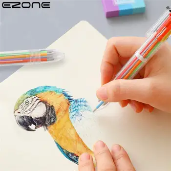 EZONE 6pcs комплект 6colors химикалка гел писалка канцеларски бутанки натиснете многоцветен писалка сладък пластмасови творчески цвят писалка всичко-в-едно гел писалка 1