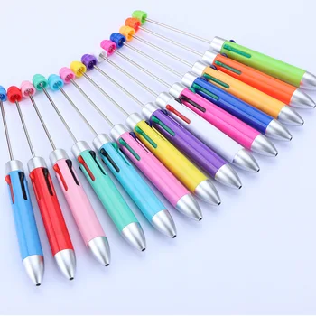 50pcs DIY четирицветни формован химикалка сладък Beadable писалки карикатура 4 цвят прибиращ ролер писалка студент училище подарък 1