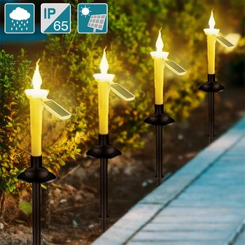 Слънчева LED градина украсяват свещник лампа с свещници притежателя открит тревата симулация IP65 водоустойчив фестивал атмосфера лампа 1