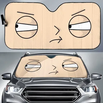 Stewie Griffin Eyes Car Sunshade Pig In Sunglasses Car Предно стъкло Авточасти Защита на автомобила Прозорец Сенник Екран Trim