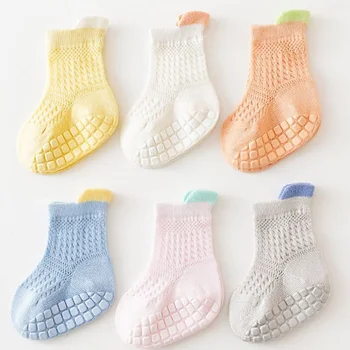 Lawadka 0-24M Бебе Момчета Момичета Чорапи Лятна мрежа Тънки чорапи за новородени Неплъзгащи се твърди памучни детски чорапи за момичета 2023 1