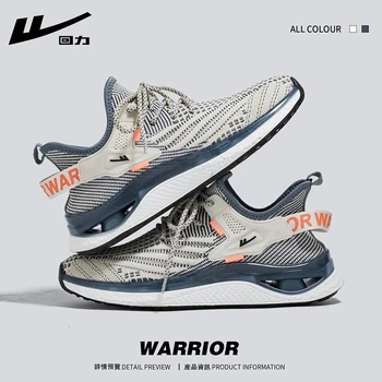 WARRIOR 2023 Нова мрежа дишаща мъжки обувки за бягане класически марка оригинални маратонки мека дантела нагоре облак тенис обувка