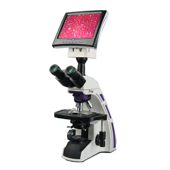 LCD602 цифров LCD микроскоп с план ахроматични цели 4X, 10X, 40X, 100X