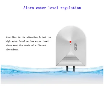 Детектор за нивото на водата Монтирана на стената безжична аларма за потапяне във вода 433 MHZ Интелигентно откриване на течове Висока чувствителност 1