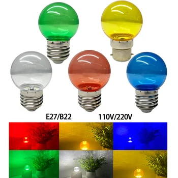 E27 B22 RGB енергоспестяваща прозрачна LED крушка Цветна светлинна лампа AC110V 220V G45 Цветна лампа с нажежаема жичка Начало Декор Осветление 1