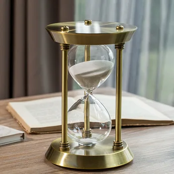 Златен пясъчен часовник 60 минути стъкло пясък часовник таймер метал реколта стая декор луксозни орнаменти Clessidra стая декорация идеи за подаръци 1