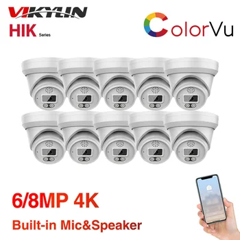 Hik съвместима интелигентна домашна охранителна камера 8MP PoE ColorVu нощно виждане 6MP HD 4K IR двупосочен разговор видеонаблюдение видео IPC 1