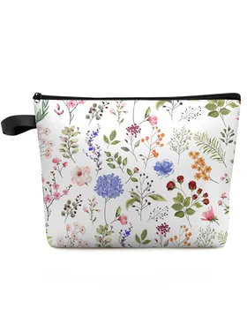 Реколта билка флорални текстура грим чанта торбичка пътуване Essentials дама жени козметични чанти тоалетна организатор съхранение молив случай 1
