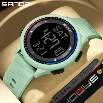 SANDA 6158 мъже LED цифров военен часовник мъжки спортни часовници на открито 5Bar водоустойчиви ръчни часовници мъжки часовник Relogio Masculino 1