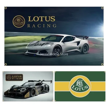 90x150cm Lotus състезателна кола флаг полиестер отпечатани банер декорация гоблен 1