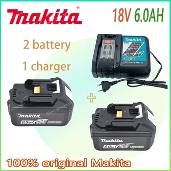 Makita Зарядно устройство 14.4V 18V Оригинално DC18VRC зарядно устройство за батерии Makita 6000mAh BL1830 BL1840 BL1860 BL1850 Зарядно устройство за инструменти USB Prot 1