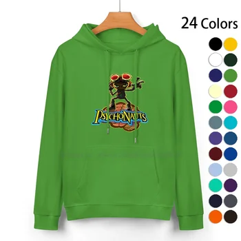 Psychonauts чист памучен пуловер с качулка 24 цвята Psychonauts 100% памучен суитчър с качулка за жени мъже унисекс подаръци топлина