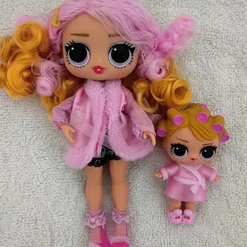 20cm Оригинална кукла MGA LOL OMG голяма сестра Златна и розова коса Junior гимназия момиче големи очи пижама комплект кукла Най-добър подарък 1