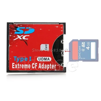 TF към CF адаптер за карти, 1 порт Micro-SD / SDHC / SDXC TF към компактен адаптер за четец на карти Flash CF, поддръжка на Micro-SD карта Dropship 1