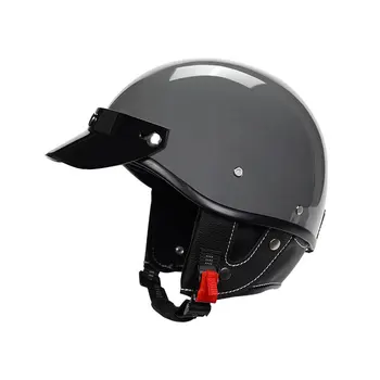 KEAZ реколта дизайн твърди сив мотоциклет каска за възрастни половин лице полицейски стил ретро cascos para motos hombres 1
