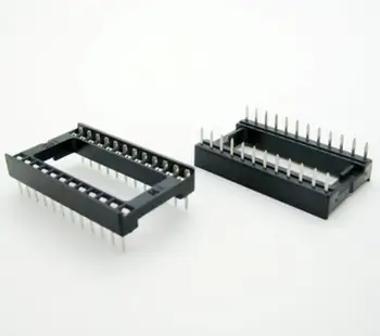 20PCS / лот 24 пинов DIP квадратен отвор IC гнезда адаптер широк 24Pin стъпка 2.54mm конектор резистор 1
