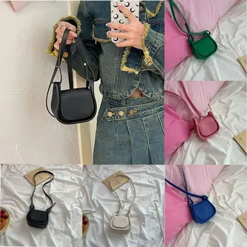 плътен цвят мини crossbody чанта родител-дете чанта моден дизайн кожа жени чанта малка квадратна чанта детска чанта момичета 1