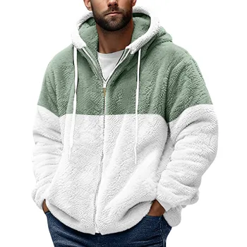 Мъжки палта 2023 ципове пуловер връхни дрехи случайни корейски плътен цвят контраст дълъг ръкав улично облекло реколта луксозно палто M-5xl 1