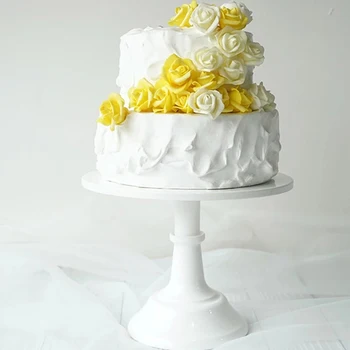 Метална желязна стойка за торта Кръгла пиедестал Десертен държач Cupcake Display Rack Bakeware Бяла декорация на сватбено тържество 1