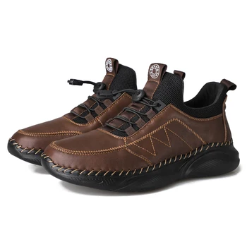 Ред Кафява марка дебело дъно черни външни обувки за безопасност работни обувки изкуствена кожа работни обувки ежедневни оксфордски обувки дантела нагоре обувки b224 / Обувки ~ Apotheekmeeusdeneve.be 11