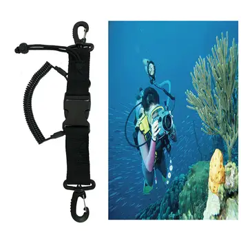 Scuba Diving Lanyard Пролетен ремък от неръждаема стомана с катарама за камери и светлини за гмуркане, факел, оборудване 1