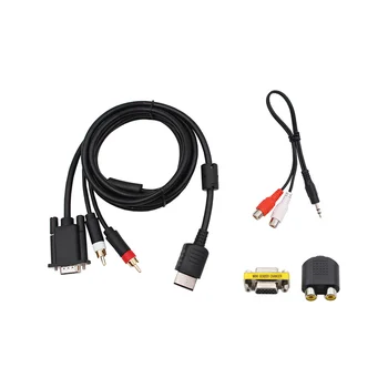 VGA кабел за Dreamcast High Definition + 3.5mm към 2-мъжки RCA адаптер 1