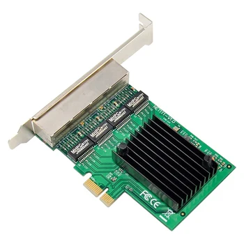 RJ-45 4-портов Ethernet сървърен адаптер Гигабитова мрежова карта PCI-E X1 интерфейс 1